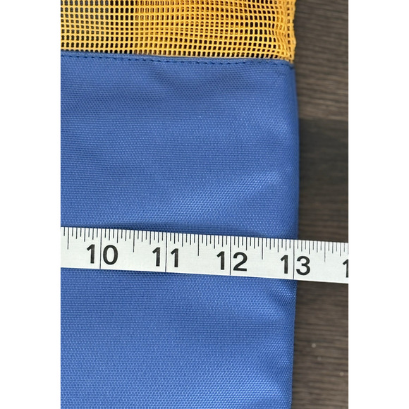 KAVU Cocoa Beach Travel Tote/Sling Bag Blue Canvas/Yellow Mesh Summer Adventure - Picture 8 of 13